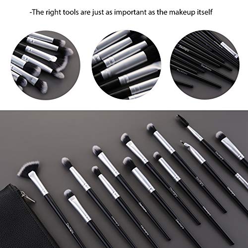 Daubigny 12 PCS Eye Makeup Brush Set with Carrying Bag for Eyeshadow and Concealer - Image 5