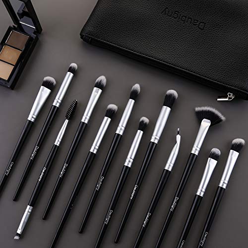 Daubigny 12 PCS Eye Makeup Brush Set with Carrying Bag for Eyeshadow and Concealer - Image 6