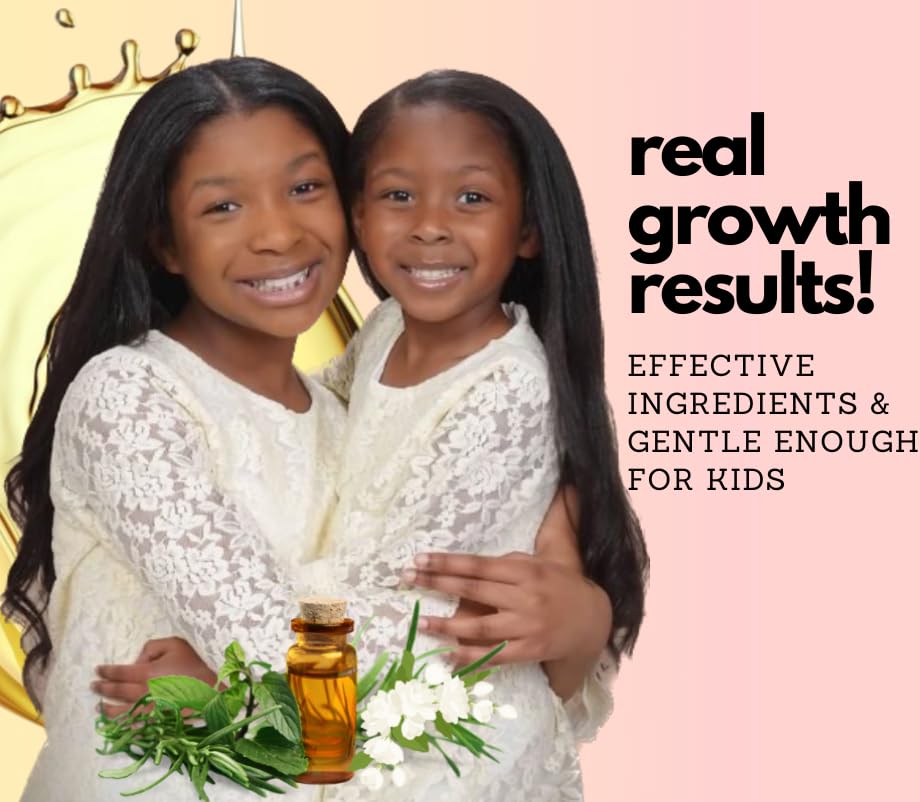 Detangler Spray & Hair Growth Oil - 2 in 1 -Pre-Shampoo Treatment - Peppermint & Rosemary for Dry Scalp, Matted, Knots, Breakage, Split Ends, 4C, Curly, Kids & Adults - Smooths & Nourishes 4 fl oz - Image 9