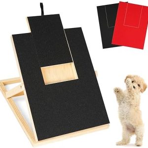 Dog Scratch Pad for Nails, Dog Nail Scratch Board with Treat Box Bamboo Dog Nail File Board, Height Adjustable Scratch Square for Dogs Nails Anxiety Free for Sensitive Large/Medium/Small Dogs