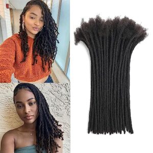Dreadlocks Extension Human Hair 10inch 0.6cm 30 Strands Locs Extensions Real Human Hair For Man/Women 100% Full Handmade Permanent lock Extensions Human Hair An Be Dyed Bleached Curled Natural Black