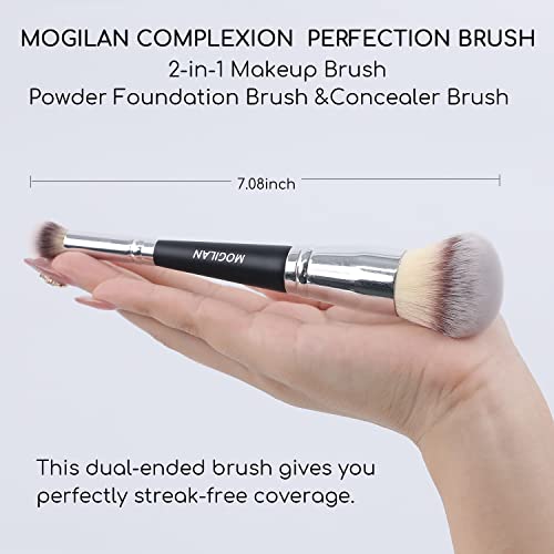 Dual Ended Professional Makeup Brush for Liquid Foundation and Concealer, Large Fluffy Brush - Image 2