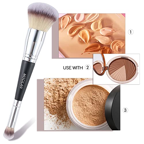 Dual Ended Professional Makeup Brush for Liquid Foundation and Concealer, Large Fluffy Brush - Image 4