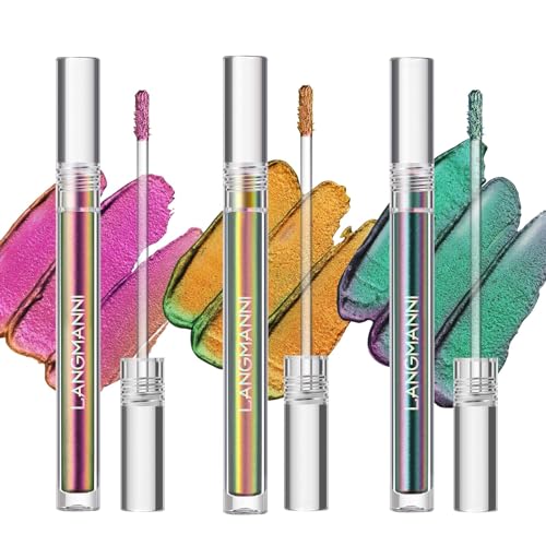 Duochrome Liquid Eyeshadow, Chameleon Multichrome Green Metallic Holographic Gel Eye Shadow, High Pigmented Quick-Dry Waterproof Color Shifting Glitter Shimmer Gradient Eye Gloss Makeup (PEACOCK) - Image 7