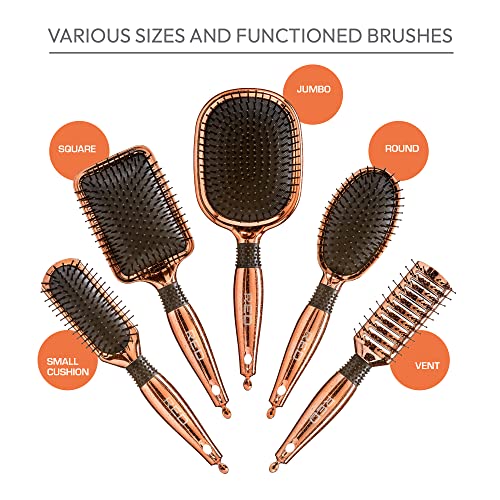 Durable Cold Steel Hairbrush, Long-Lasting Styling, Easy Use, Black Finish - Image 5
