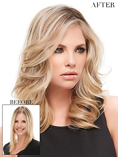 EasiPart HD XL 12inch Length Topper Color 12FS8 Shaded Praline-Hairpieces Heat Friendly Synthetic Clip In 1 Piece Monofilament 3*5.75in Base Cover Thinning Bundle MaxWigs Hairloss Booklet - Image 4