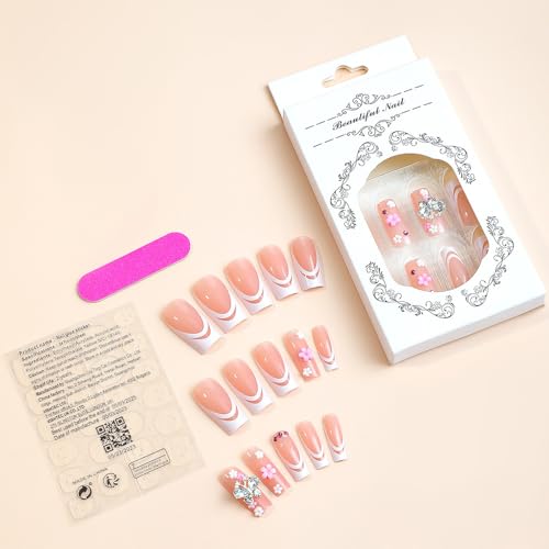 Elegant White Tip Gel Nail Kit for Stunning Manicures 30ml - Image 3