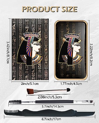 Eyebrow Powder Kit-3 colors Exoticism Brow Powder Palette, Longlasting Waterproof Brow Definer Powder Eyebrow Filler, Fill & Sculpt Brow for Women Eye Makeup, With Brow Tool - Dark Brown Series - Image 8