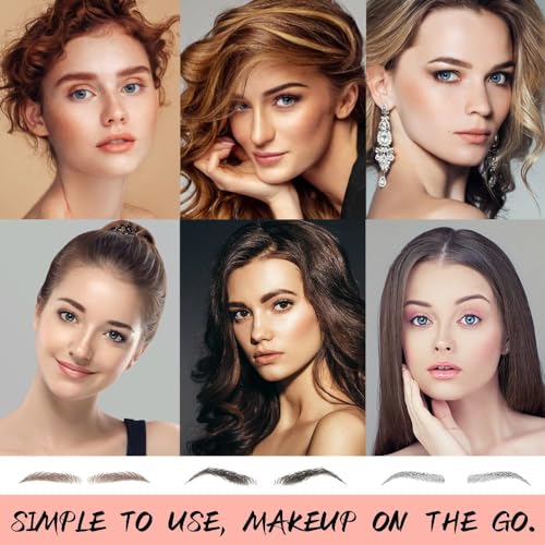 Eyebrow Tattoo 8 Sheets, 80 Pairs Eyebrow Tattoo Sticker Waterproof 4D Hair-Like Temporary Eyebrows Peel Off Brows Grooming Transfers Stickers Makeup for Women, Men, Girls, Brown/Black - Image 6