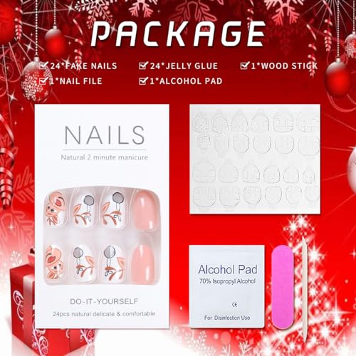 Festive Reindeer Acrylic Nail Art Set for Beautiful Holiday Nail Designs - Image 6
