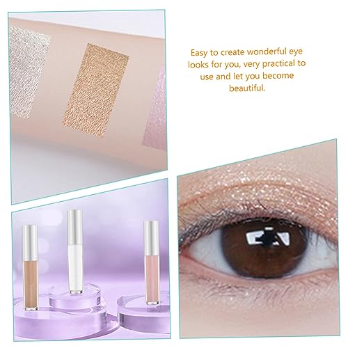 FRCOLOR 6 Pcs Polarized Monochrome Eyeshadow Makeup Product Glitter Eye Makeup Korean True Beauty Makeup Shimmer Eyeshadow Liquid Eyeshadow for Women Plastic Highlight Cosmetics - Image 5
