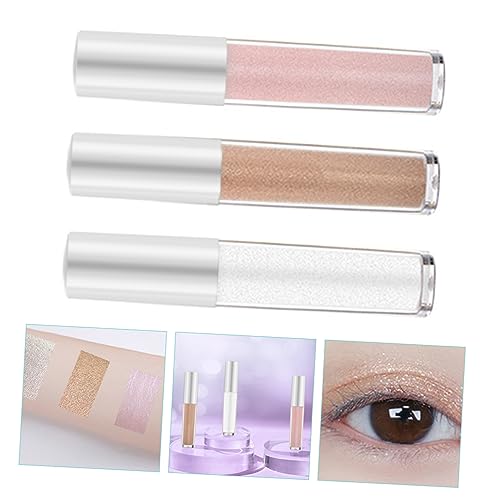 FRCOLOR 6 Pcs Polarized Monochrome Eyeshadow Makeup Product Glitter Eye Makeup Korean True Beauty Makeup Shimmer Eyeshadow Liquid Eyeshadow for Women Plastic Highlight Cosmetics - Image 3