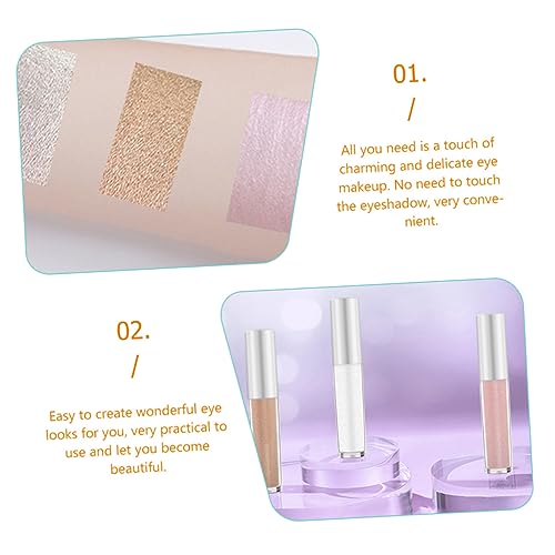 FRCOLOR 6 Pcs Polarized Monochrome Eyeshadow Makeup Product Glitter Eye Makeup Korean True Beauty Makeup Shimmer Eyeshadow Liquid Eyeshadow for Women Plastic Highlight Cosmetics - Image 7