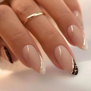 French Manicure Gel Nails: Shorter Version