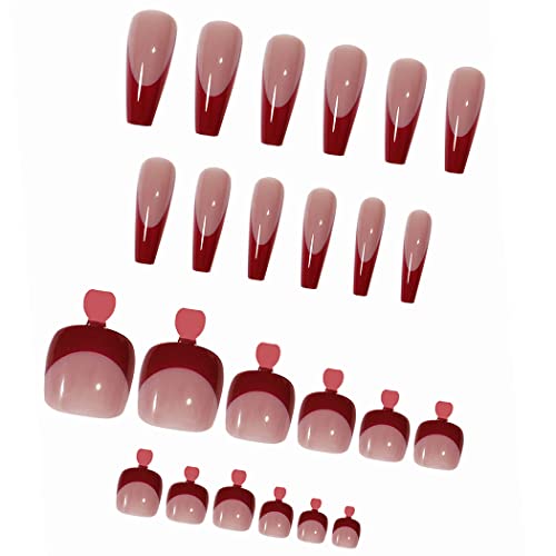 French Tip Acrylic Nails Different Colors - Image 3