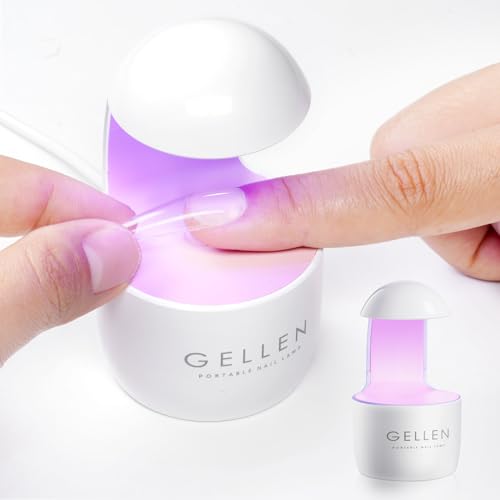 Gellen Mini UV Light for Gel Nails, Small UV Nail Lamp for Easy and Fast Extension System, Portable Manicure Uv Led Light for Gel Nail Polish DIY Nail Art