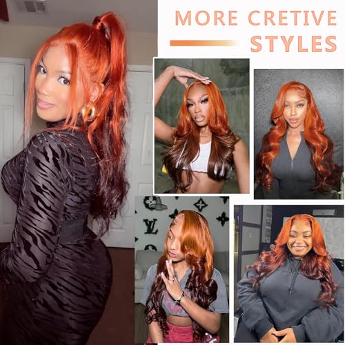 Ginger Orange Short Human Hair Wig for a Stylish Look and Comfortable Fit - Image 5