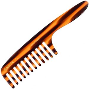 Giorgio G61 Extra Wide Tooth Detangler Comb, Large Tooth Comb with Wide Teeth for Long Thick, Wavy, or Curly Hair. Wavy Hair Comb for dry or Wet Hair, Handmade Wet Comb Saw-Cut and Hand Polished
