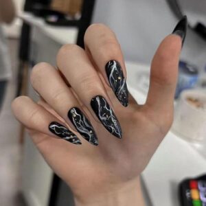 Glittery Long Acrylic Nails