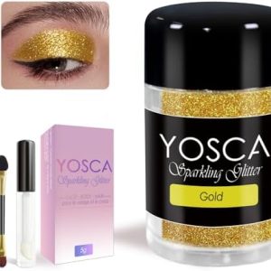 Gold hair spray for shiny, glamorous hair.