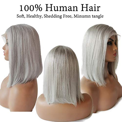 Gray Human Hair Lace Front Wig - Image 4