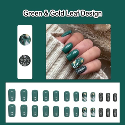 Green stick-on nails for easy application and removal. - Image 2