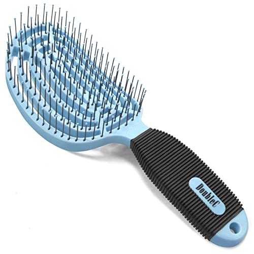 Hair brush with built-in spray bottle.