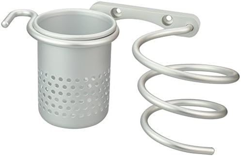 Hair Dryer Holder, Wall Mount Organizer Shelf Rack for Bathroom, Wall Mount with Comb Makeup Brushes Cup,Bathroom Washroom Shower Accessories Storage Organization Aluminum Set - Image 8