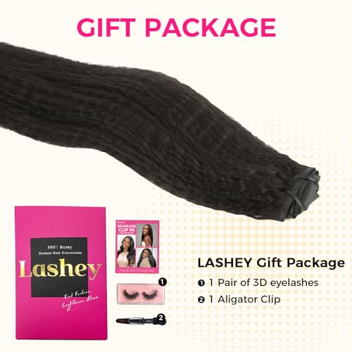 Hair Extensions Clip in Hair Extensions 100% Real Human Hair 110g Kinky Straight Seamless Clip in Hair Extensions Natural Black 14 Inch Human Hair with Invisi Edge for Black Women - Image 9