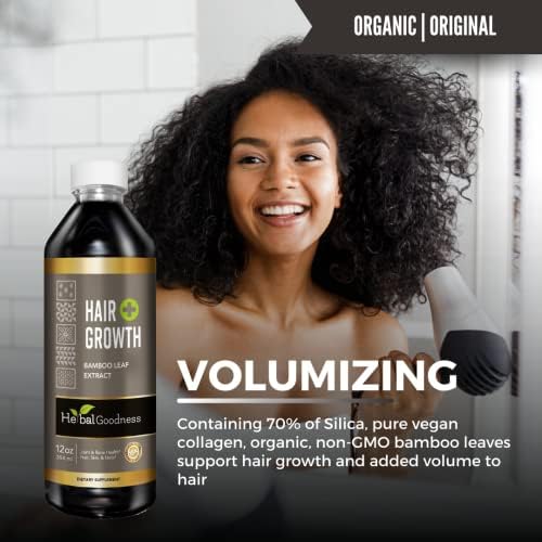 Hair Growth Plus 12oz - Bamboo Hair Product for Women and Men with Vitamins for Hair Growth with Collagen supplements, Keratin - Hair Skin and Nails Vitamins for all Hair Types -1 Bottle - Image 6