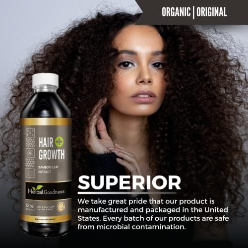 Hair Growth Plus 12oz - Bamboo Hair Product for Women and Men with Vitamins for Hair Growth with Collagen supplements, Keratin - Hair Skin and Nails Vitamins for all Hair Types -1 Bottle - Image 7