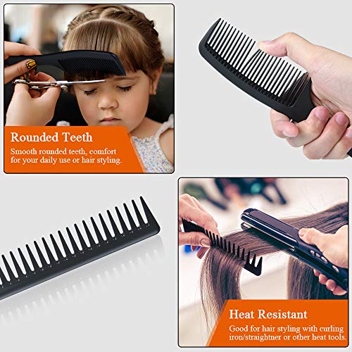 Hairdressing Combs Set, 3 Pack Wide Tooth Combs, Heat Resistant Anti-static Carbon Hair Brush Hair Comb for Long, Wet or Curly Hair Detangling - Image 7