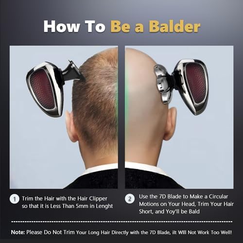Head shavers for Bald Men IPX7 Waterproof Wet/Dry : Advanced Skull Shaver with LED Display - Complete Bald Head shavers for Men All in One Close & Smooth Shave Bald Head Shaver Kit with Travel Case - Image 8