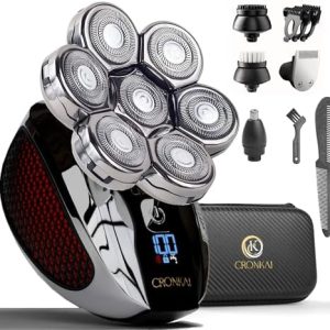 Head shavers for Bald Men IPX7 Waterproof Wet/Dry : Advanced Skull Shaver with LED Display - Complete Bald Head shavers for Men All in One Close & Smooth Shave Bald Head Shaver Kit with Travel Case