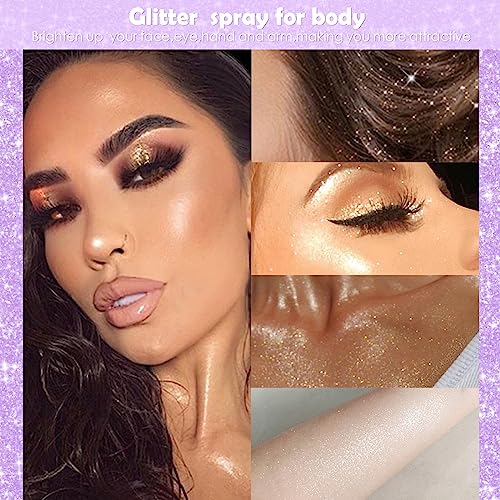 20ML Red Glitter Shimmer Highlighter Powder Spray Makeup for Face Hair Nails - Image 3