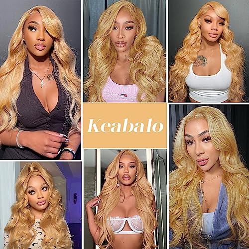 20 Inch Honey Blonde Body Wave Human Hair Lace Front Wig 180% Density Pre Plucked - Image 5