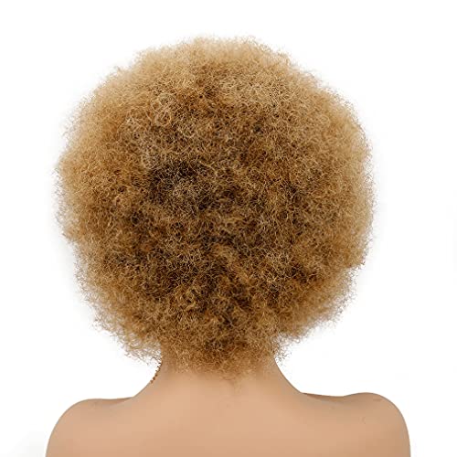 Honey Blonde Curly Human Hair Wig - Image 5