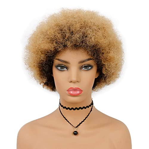 Honey Blonde Curly Human Hair Wig - Image 2