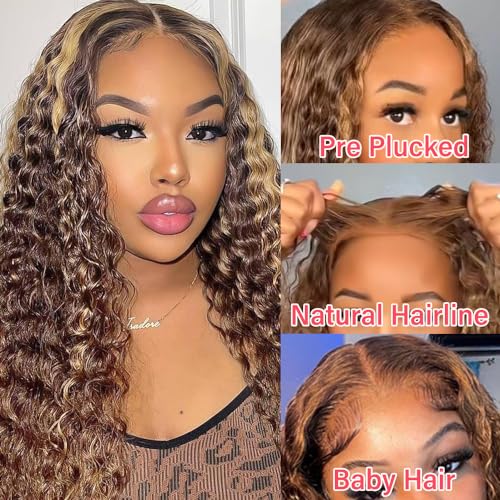 Honey Blonde 22 Inch Long Curly Human Hair Wig for Women Natural Look - Image 9