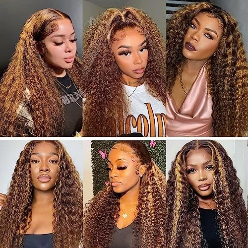 Honey Blonde 22 Inch Long Curly Human Hair Wig for Women Natural Look - Image 6