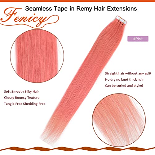 Vibrant Hot Pink 18 Inch Human Hair Extension Clip-In For Stylish Looks - Image 2