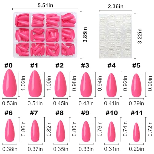 Hot Pink Clear Acrylic Nail Design Set for Stunning Manicures and Artistic Nail Creations - Image 3