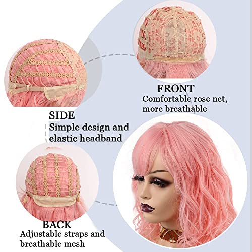 Hot Pink 22 Inch Long Human Hair Wig for Women Natural Look - Image 5