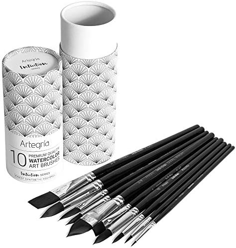 10-Piece Natural Bristle Artist Brushes Set - Professional Painting Tools - Image 9