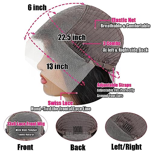 Natural Virgin Human Hair Wig, 13x4 Lace Front, Various Lengths and Colors - Image 6