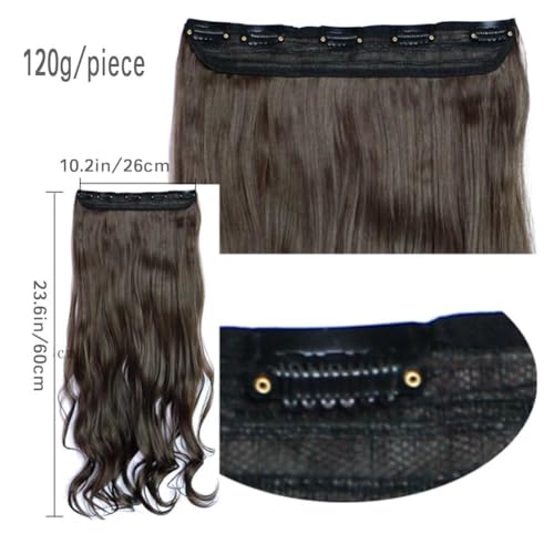 iLUU Clip Hair Strawberry Blonde 5 Clips on Extensions 24"/120g Thick Heat Resistent Fiber Hairpiece Wavy Curly Clip ins Synthetic Hair Extensions for Women Daily Party Use - Image 4