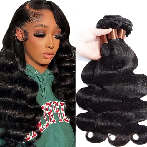 Indian Virgin Hair Body Wave Human Hair 3Bundles Weaves 100% Unprocessed Hair Extensions Natural Black Color 20 22 24Inch