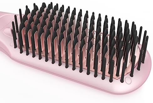 Ionic Hair Straightener & Curling Brush, Heated Flat Iron Brush, AmoVee Thermal Hair Straightener Brush, MCH 20s Fast Heating up, 15 Adjustable Temp 170℉-450℉, Auto Temp Lock, Dual Voltage - Image 2