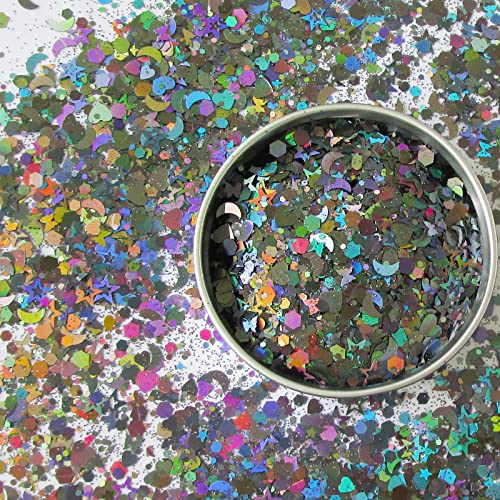 Iridescent Glitter Acrylic Nails Set 24 Piece, Medium Size, Durable and Easy Application - Image 6