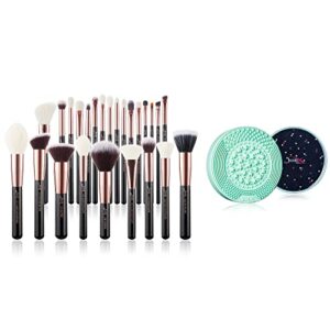Jessup 25 Piece Professional Makeup Brush Set T155 with Cleansing Mat Included